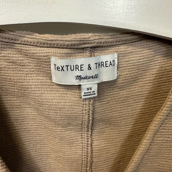 Madewell Texture & Thread Button Up Tie Front Strapless V-Neck Cotton Top XS - Picture 2 of 5